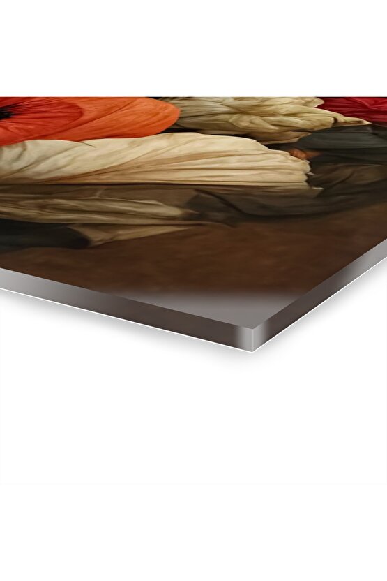 Renkli Çiçekler Cam Tablo Duvar Dekoru 7