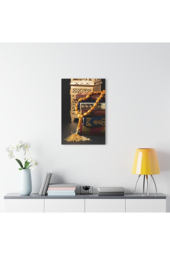 Kuran - ı Kerim ve Tesbih Cam Tablo Duvar Dekoru