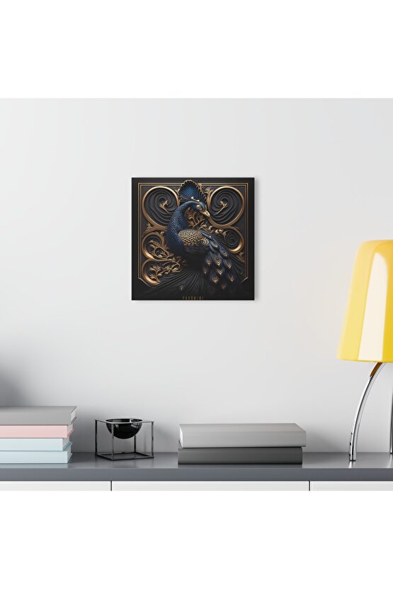 3d Tavus Kuşu Cam Tablo Duvar Dekoru