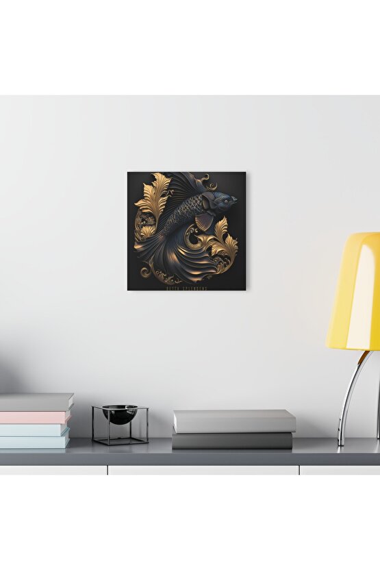 3d Balık Cam Tablo Duvar Dekoru