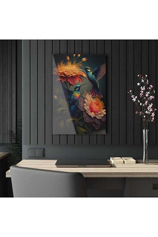 Sinek Kuşları Model 1 Cam Tablo Duvar Dekoru