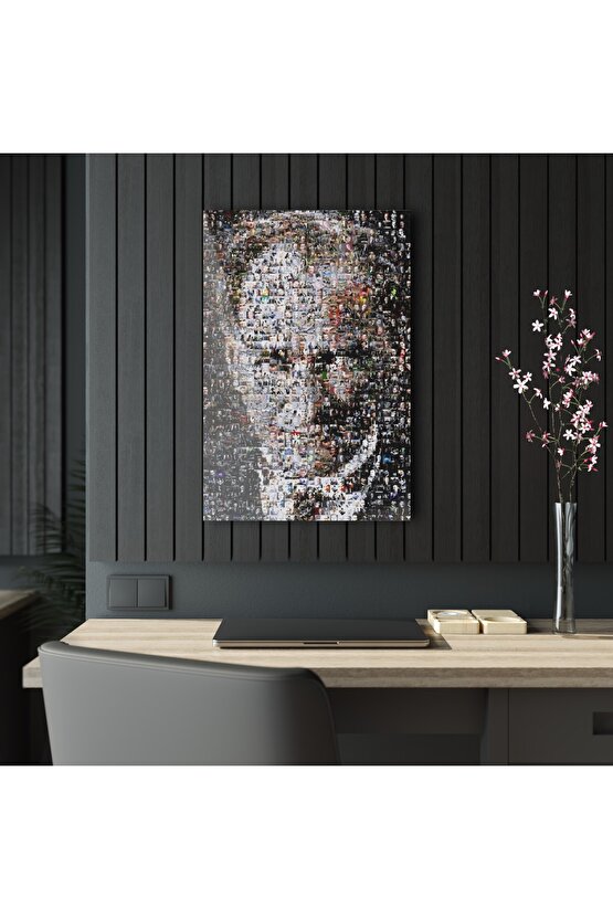 Atatürk Model 5 Cam Tablo Duvar Dekoru