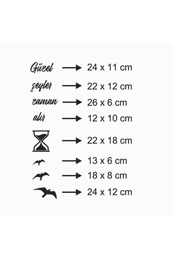 60*80 Cm Güzel Şeyler Zaman Alır Ahşap Duvar Yazısı