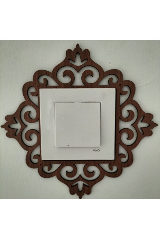 Baklava Desenli Tekli Priz Anahtar Çerçeve Süsü Kiraz Rengi