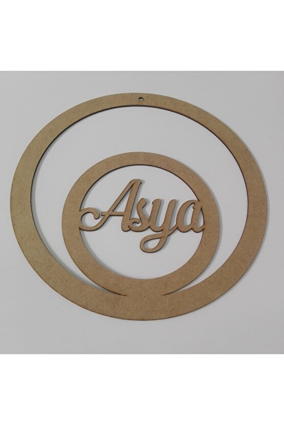 Nikah Şekeri Yuvarlak Ahşap Kapı Süsü Kasnak 30cm