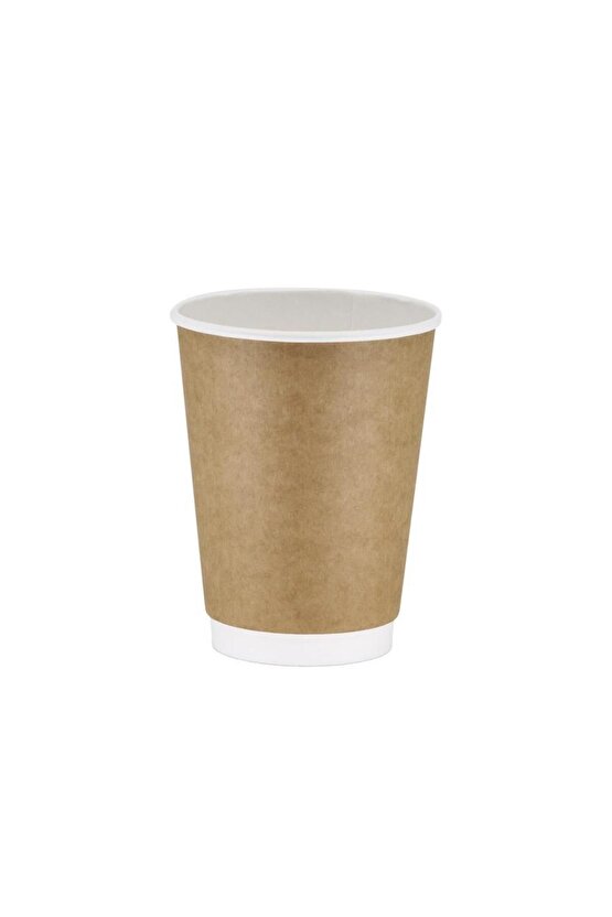 Double Wall Kraft Karton Bardak 12 oz - 20 Adet