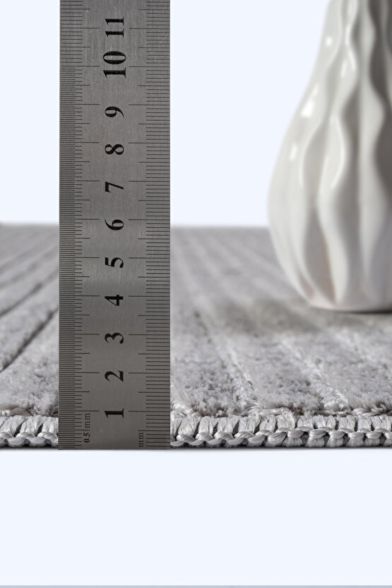 Yalın Microfiber Bukle Dokuma Halı Antre Hol Kesme Halı Yolluk 5771 Gri