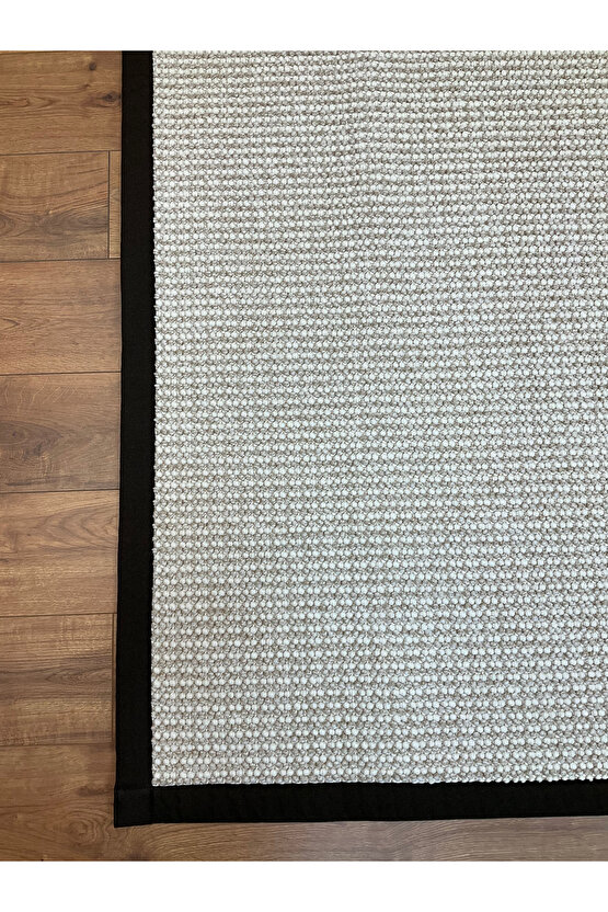 Kumaş Bordür Bej Bukle Koyu Kahve Bordür  Halı Salon Koridor Mutfak Çocuk Odası Halısı  Kilim S264