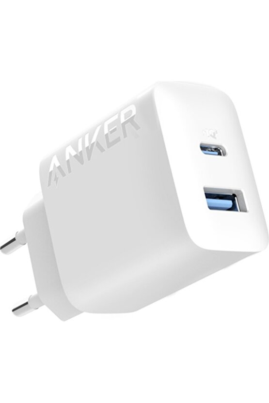 20W USB-C + USB-A Çift Portlu Şarj Cihazı - A2348 - Beyaz