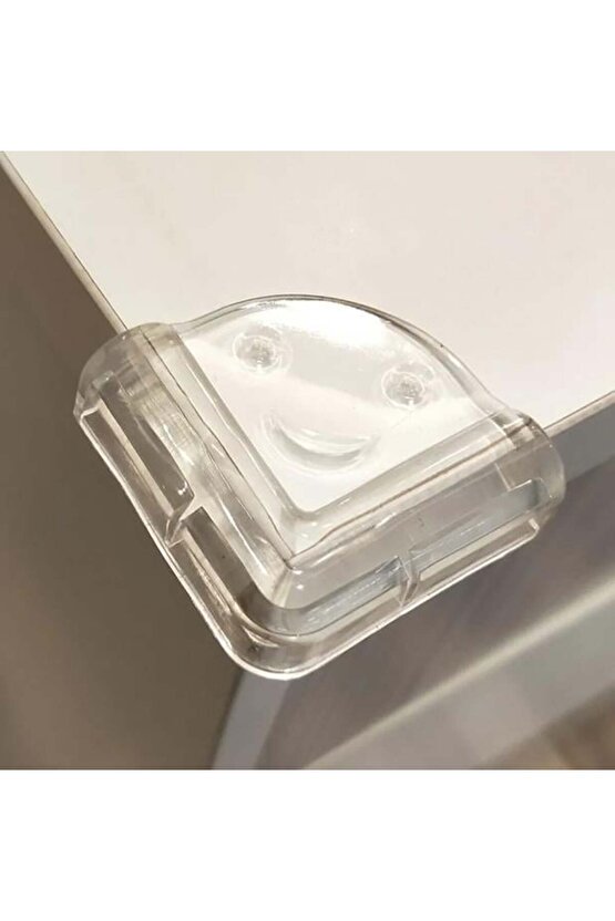 4lü Silikon Oluklu Şeffaf Köşe Koruyucu