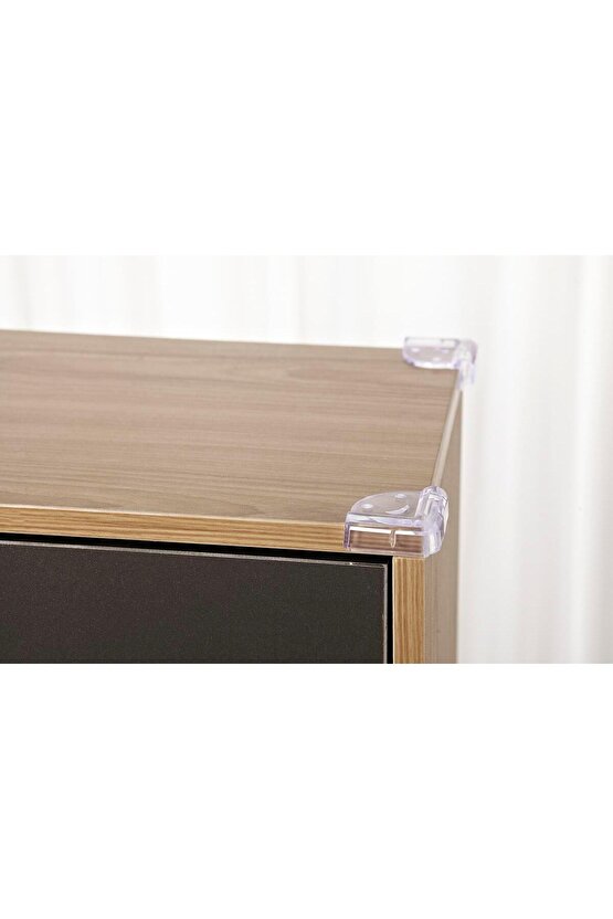 4lü Silikon Oluklu Şeffaf Köşe Koruyucu