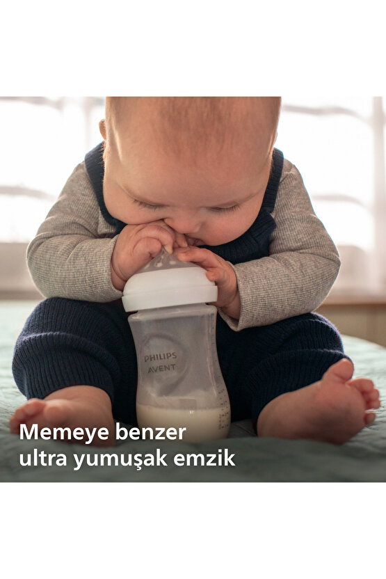 SCY90321 Doğal Tepkili Pp Mavi Biberon 260ml 3+ay