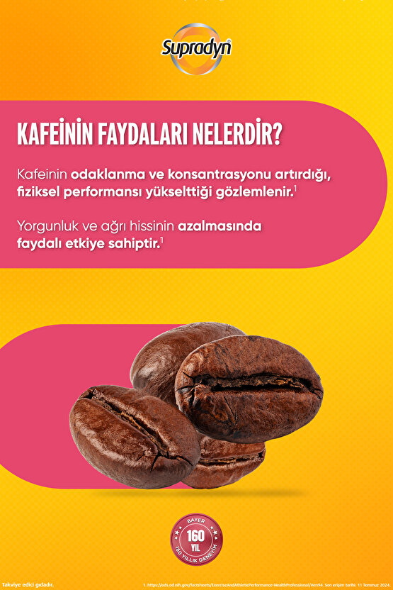 Energy Boost Efervesan Tablet l Kafein, Guarana, Multivitamin ve Mineral