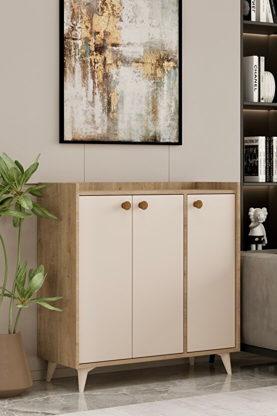 Çok Amaçlı Dolap ve Kahve Köşesi İlora Safirmeşe Bej