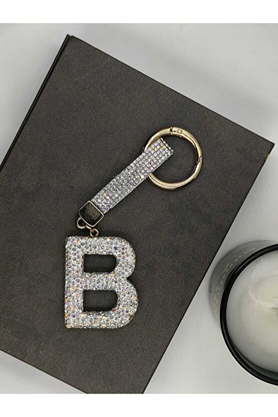 Zirkon Taşlı Charmlı Harf Anahtarlık