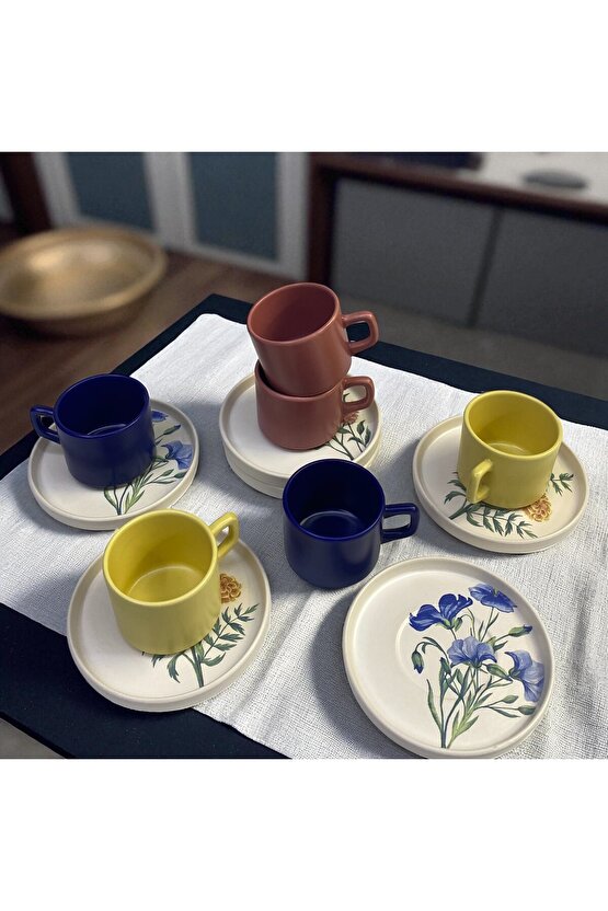 Çiçek Bahçesi Stackable Çay Takımı 12 Parça 6 Kişilik