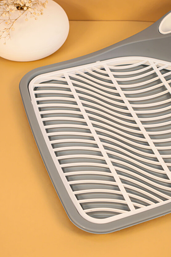 Gri Kompakt Tasarım Su Tahliyeli Mutfak Lüks Bulaşıklık - Çatal Kaşıklık Bölmeli