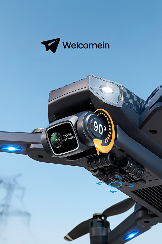 4K HD Kameralı Katlanabilir Drone Engel Tanıma Canlı Görüntü Aktarımı Uzaktan Kumandalı Uzun Menzil