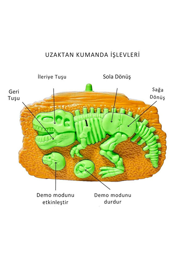 Oyuncak Akrobatik Uzaktan Kumandalı Işıklı Dasher Dinozor Araba