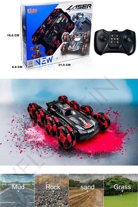 Oyuncak Uzaktan Kumandalı Full Fonksiyon 2.4Ghz 8 Teker Drift Atan Akrobat Araba