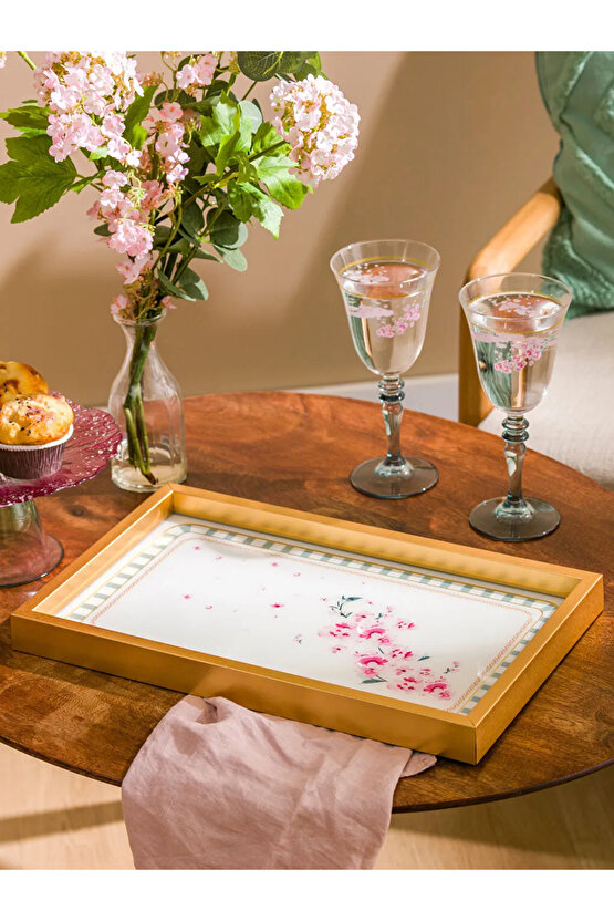 LCW HOME Karişik Çiçek Baskılı Dekoratif Tepsi 39 cm T T