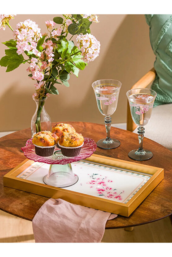 LCW HOME Karişik Çiçek Baskılı Dekoratif Tepsi 39 cm T T