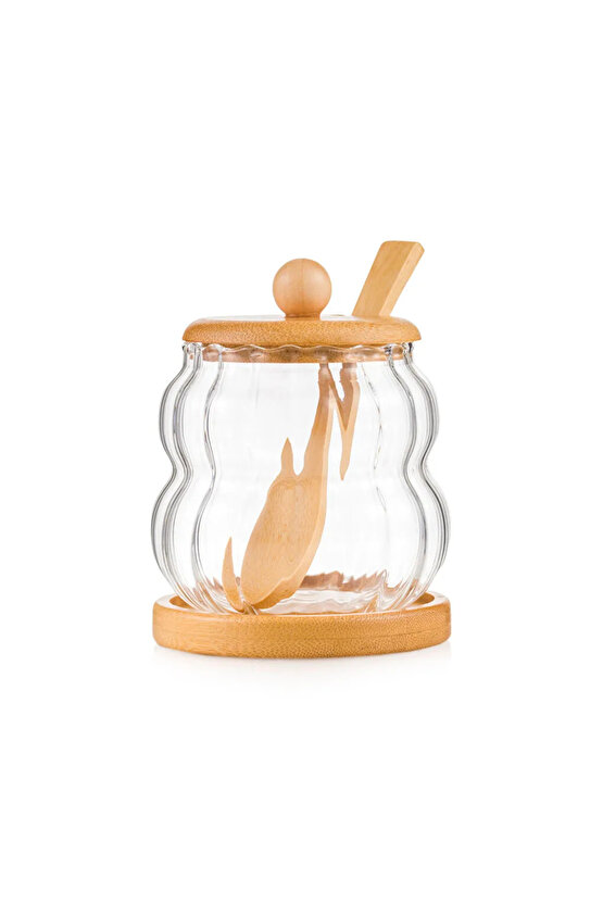 LCW HOME Renksiz Ahşap Kapaklı Cam Saklama Kabı 300 Ml