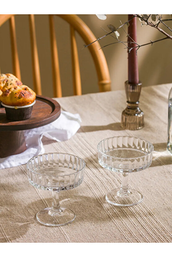 LCW HOME Renksiz Ayaklı Cam Kase 2li 10 Cm