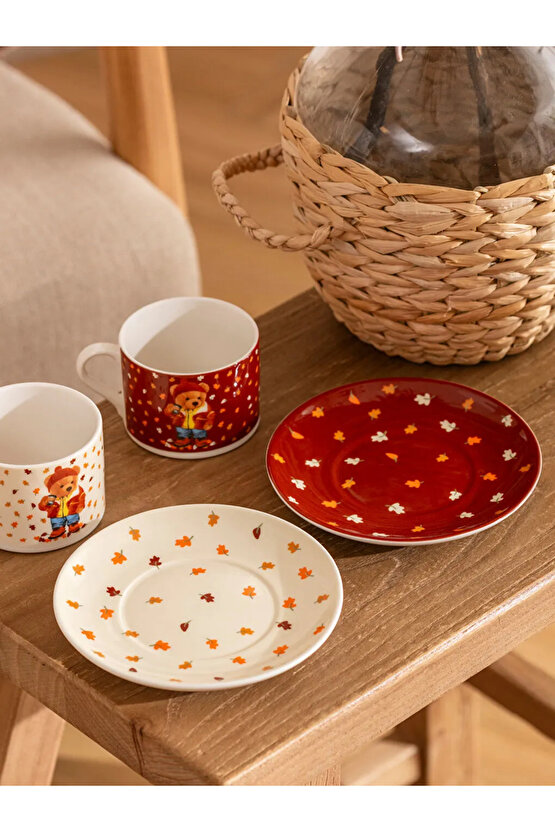 LCW HOME Karışık Ayı Teddy Baskılı 2 Kişilik Kahve Fincan Takımı 90 Ml