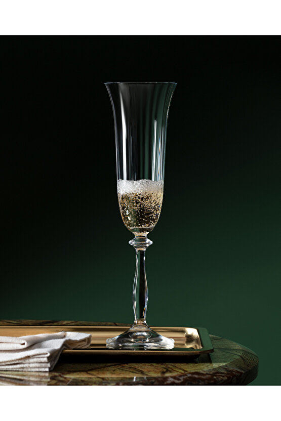 Lucinda Optikli 4lü Kristal Şampanya Kadehi Seti - 190ML