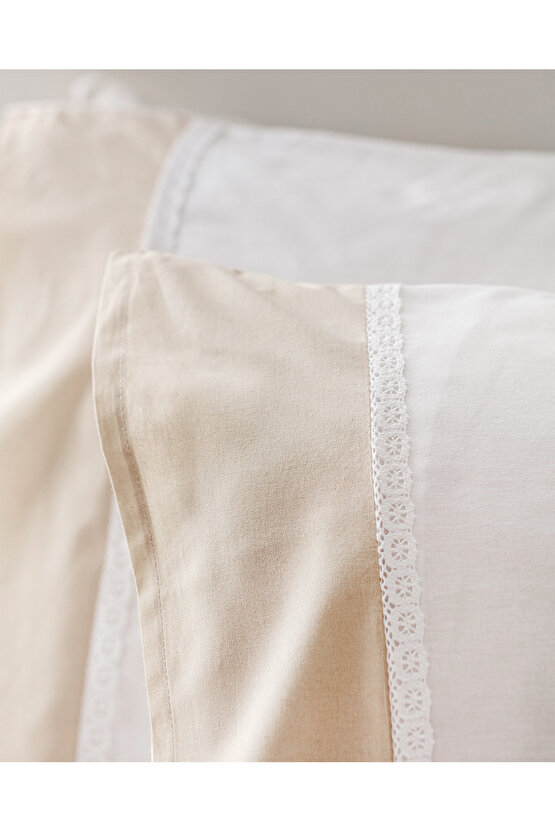 Nicola %100 Pamuk Yastık Kılıfı - Bej