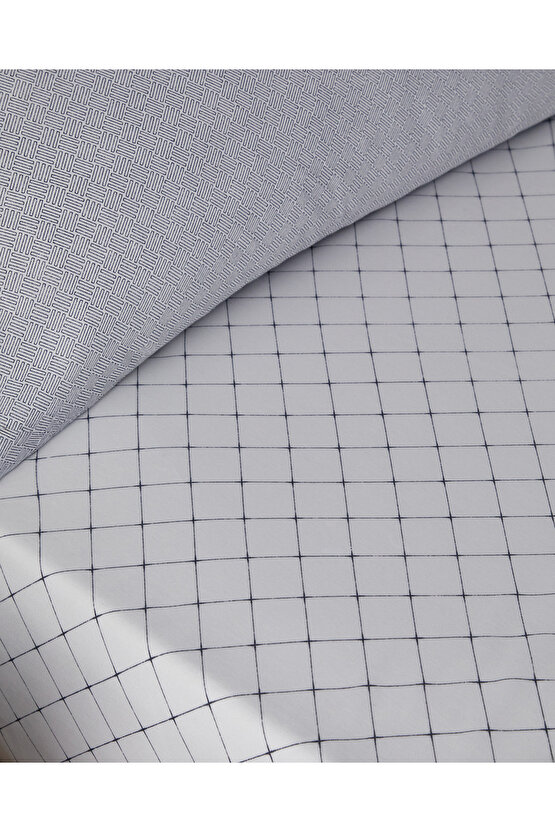 Flowing Stripes Kolay Ütülenir Çift Kişilik Nevresim Takımı 200x220 cm Lacivert