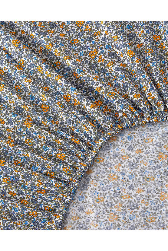 Spring Petal Baskılı Tek Kişilik Pike Takımı 150x220 cm Sarı