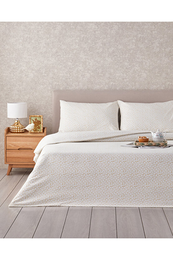 Sweet Violet Kolay Ütülenir Çift Kişilik Nevresim Takımı 200x220 cm Yağ Yeşili