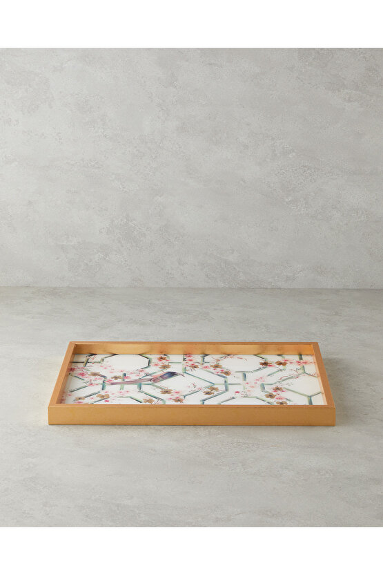 Andrea Dekoratif Tepsi 31x46 cm Krem