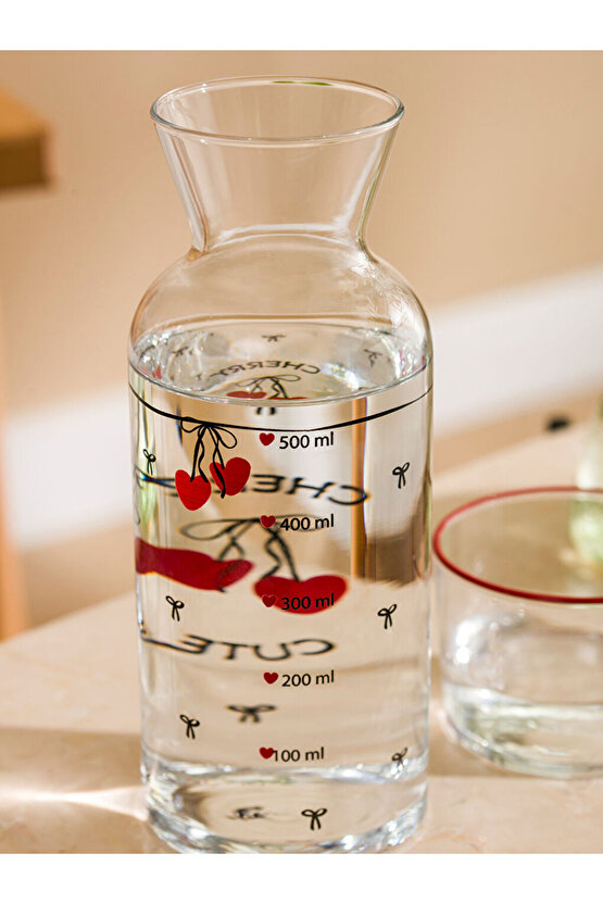 Karişik Baskılı Cam Sürahi 700 ml