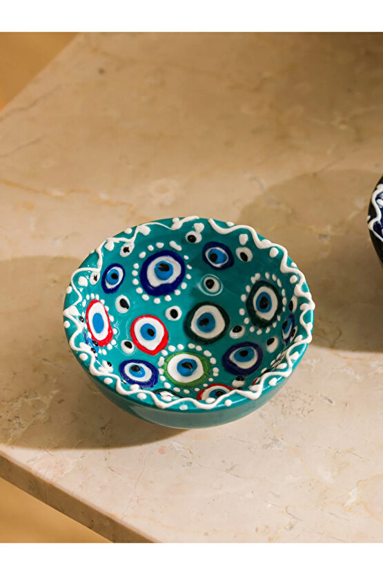 LCW HOME Karişik Nazar Boncuğu Baskılı Seramik Çerezlik 7 cm
