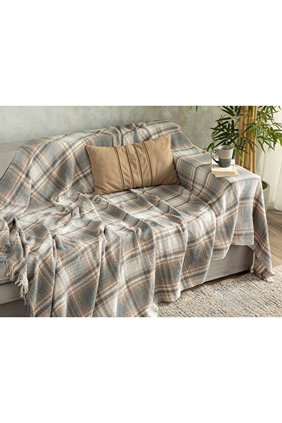 Agata Koltuk Örtüsü 170x250 Cm Gri - Bej