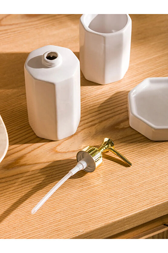 Sarı Seramik 3 Parça Banyo Seti