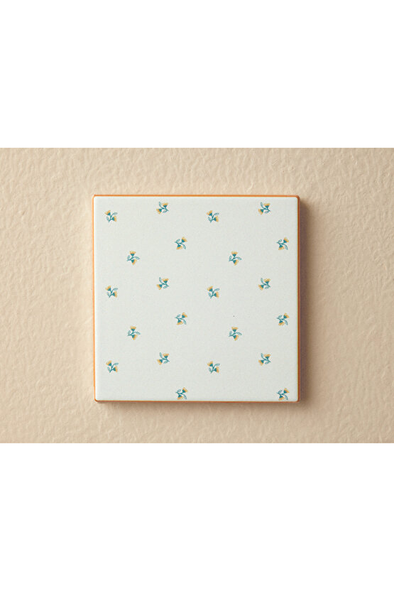 Crochet Flowers Seramik Bardak Altlığı Krem