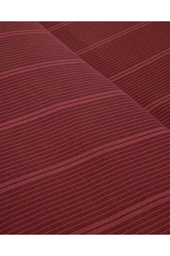 Listra Çizgili Pamuk Saten 2 li Yastık Kılıfı Fildişi