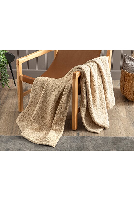 Mela Koltuk Şalı 120x170 Cm Bej