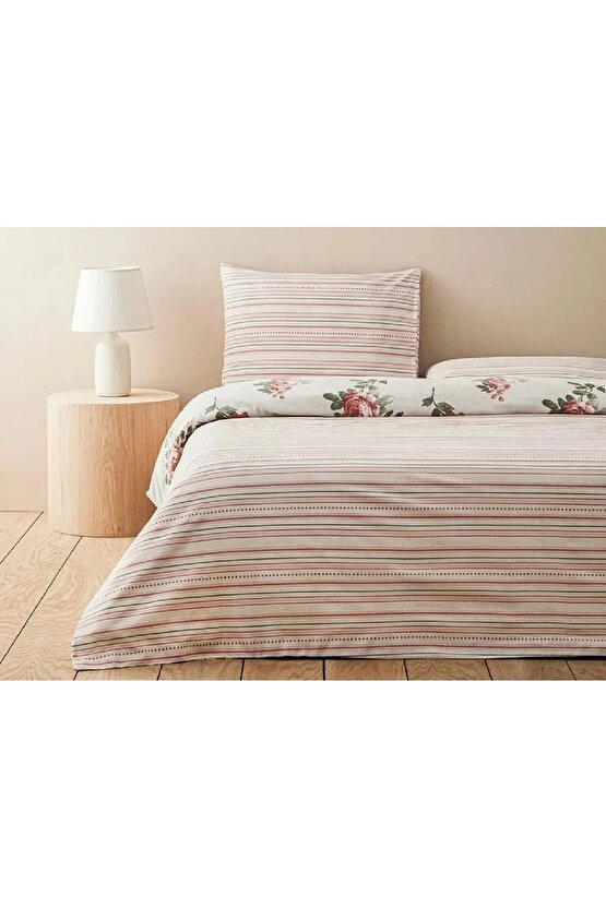 Rose Bouquet Kolay Ütülenir Tek Kişilik Nevresim Takımı Pembe