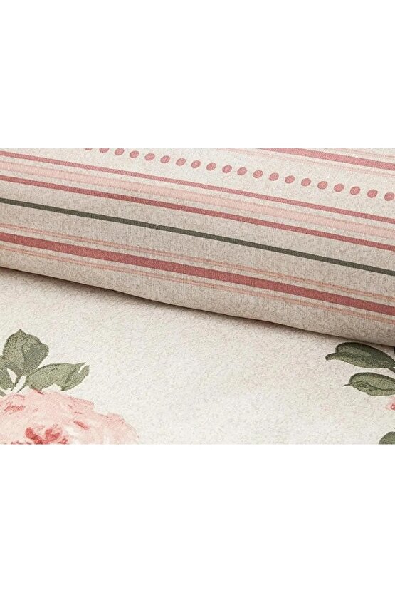Rose Bouquet Kolay Ütülenir Tek Kişilik Nevresim Takımı Pembe