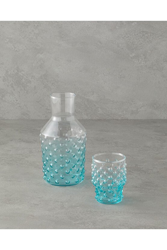 Bubbles Cam Başucu Sürahi 1150 ml Mavi