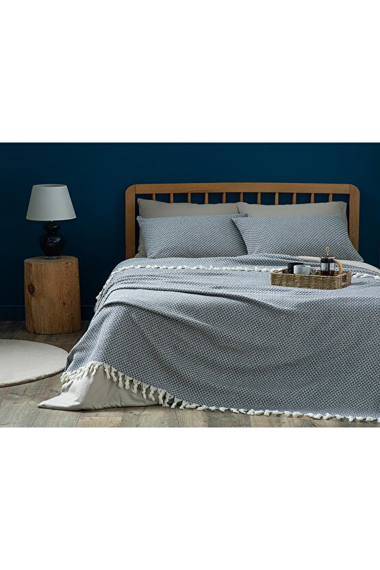 Willow Dokuma Tek Kişilik Yatak Örtüsü Takımı 160x240 Cm Gri