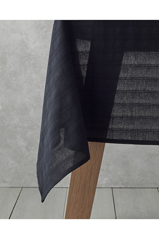 Lush Pamuk Masa Örtüsü 140x200 cm Siyah