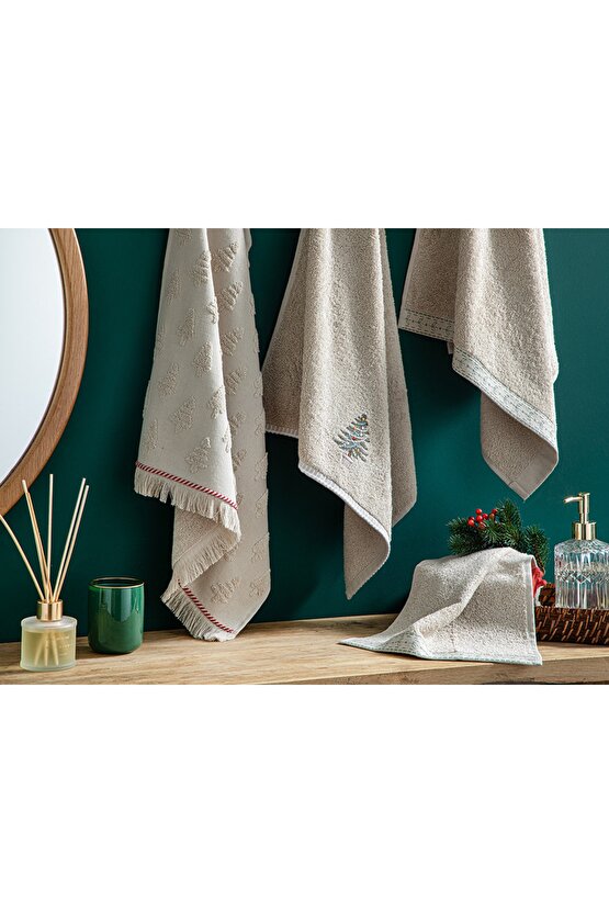 Santa Pamuklu Yüz Havlusu 50x70 Cm Bej