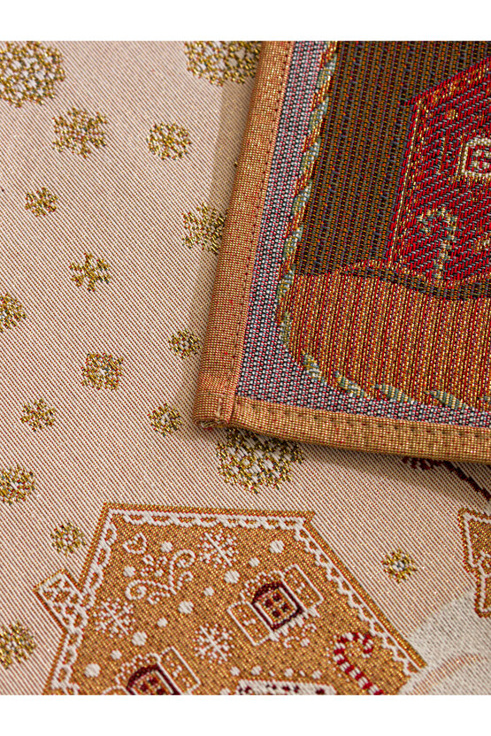 Açık Bej Baskılı Amerikan Servis 2li 33x50 Cm