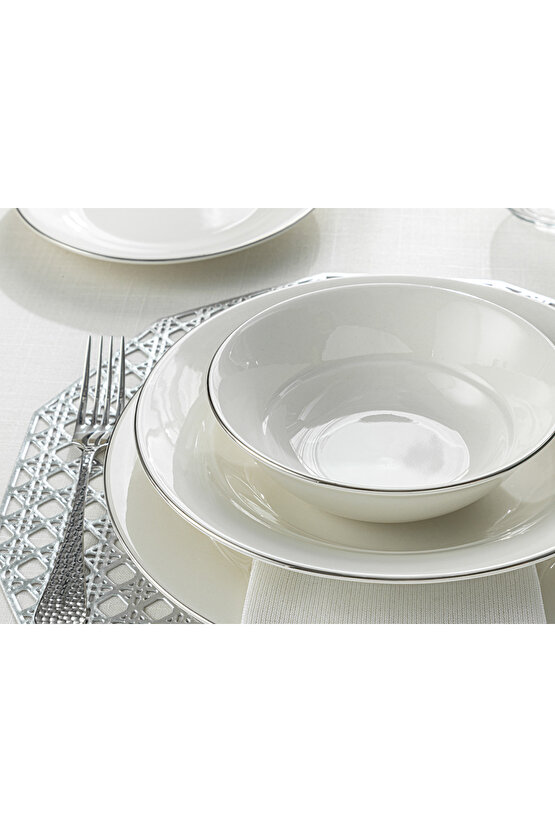 Sirius Porselen 24 Parça 6 Kişilik Yemek Takımı Silver
